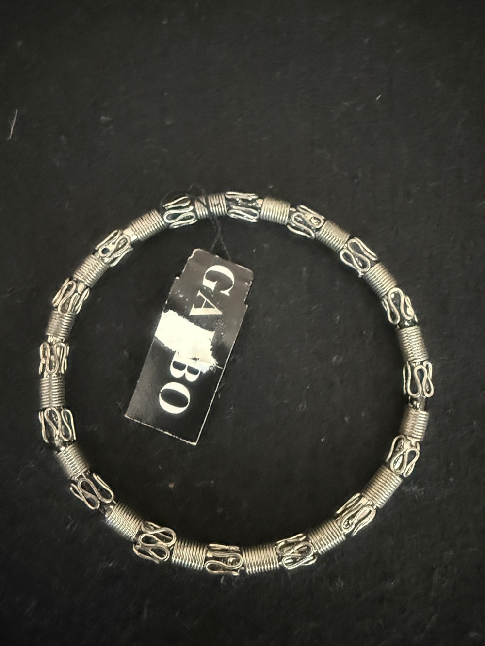 Silver-Tone Filigree Stretch Bracelet - Silver